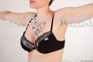 Upper body black bra of Nadine in underwear 0002